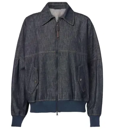 Brunello Cucinelli Denim bomber jacket | Thumbnail 1