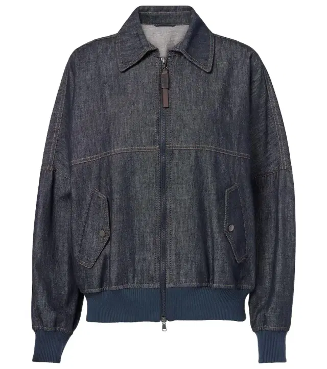 Brunello Cucinelli Denim bomber jacket
