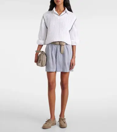Brunello Cucinelli Linen and silk Bermuda short | Thumbnail 2