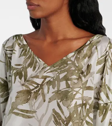 Brunello Cucinelli Printed silk kaftan | Thumbnail 2
