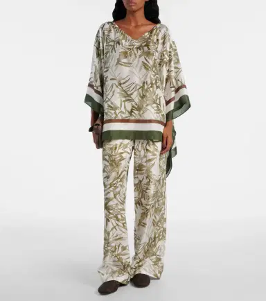 Brunello Cucinelli Printed silk kaftan | Thumbnail 6