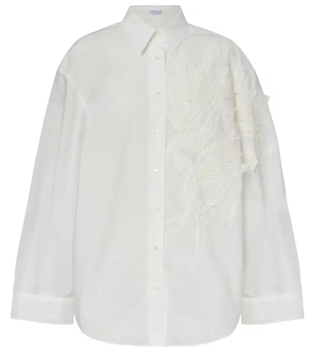 Brunello Cucinelli Embroidered cotton-blend poplin shirt
