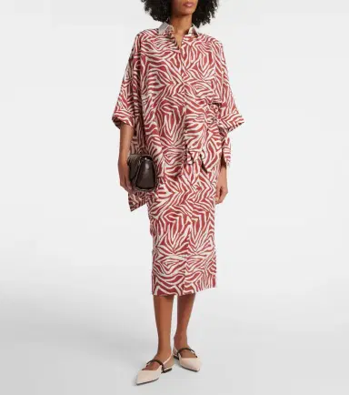 Brunello Cucinelli Printed cotton and silk wrap skirt | Thumbnail 2