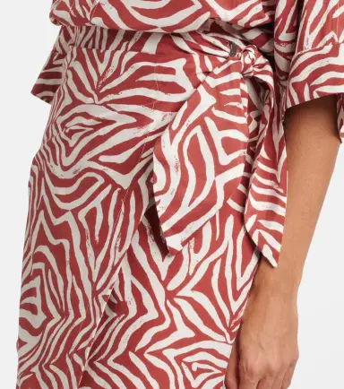 Brunello Cucinelli Printed cotton and silk wrap skirt | Thumbnail 3