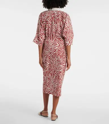 Brunello Cucinelli Printed cotton and silk wrap skirt | Thumbnail 4