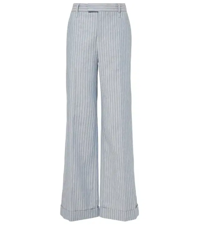 Brunello Cucinelli Linen and cotton-blend wide-leg pants