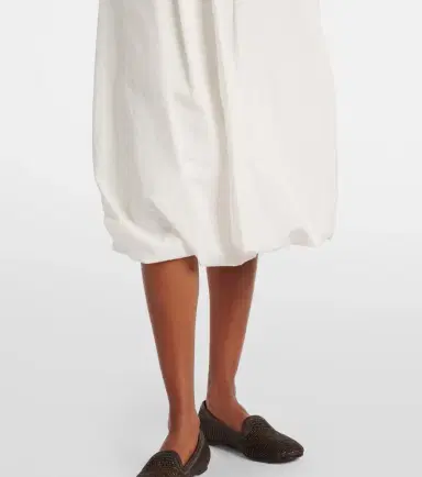 Brunello Cucinelli Cotton-blend midi skirt | Thumbnail 4