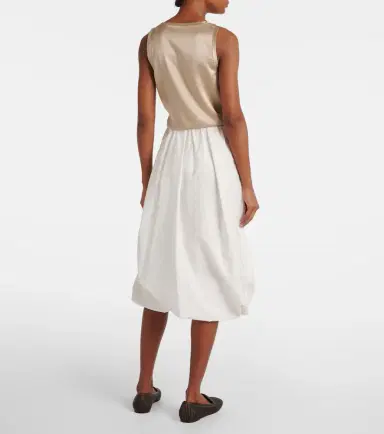 Brunello Cucinelli Cotton-blend midi skirt | Thumbnail 5