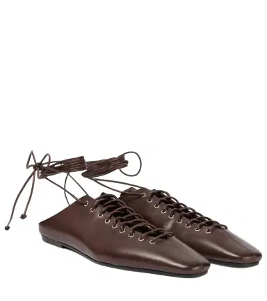 Dries Van Noten Leather lace-up flats | Thumbnail 1