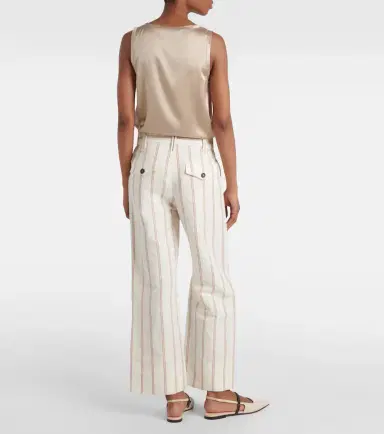 Brunello Cucinelli Monili striped linen and cotton chinos | Thumbnail 3