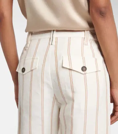 Brunello Cucinelli Monili striped linen and cotton chinos | Thumbnail 4