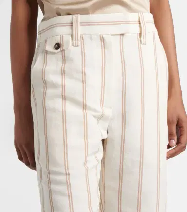 Brunello Cucinelli Monili striped linen and cotton chinos | Thumbnail 5
