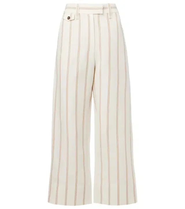Brunello Cucinelli Monili striped linen and cotton chinos