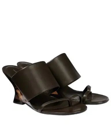 Dries Van Noten Leather wedge mules | Thumbnail 1