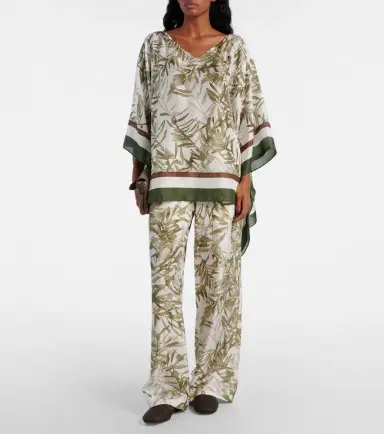 Brunello Cucinelli Silk wide-leg pants | Thumbnail 2