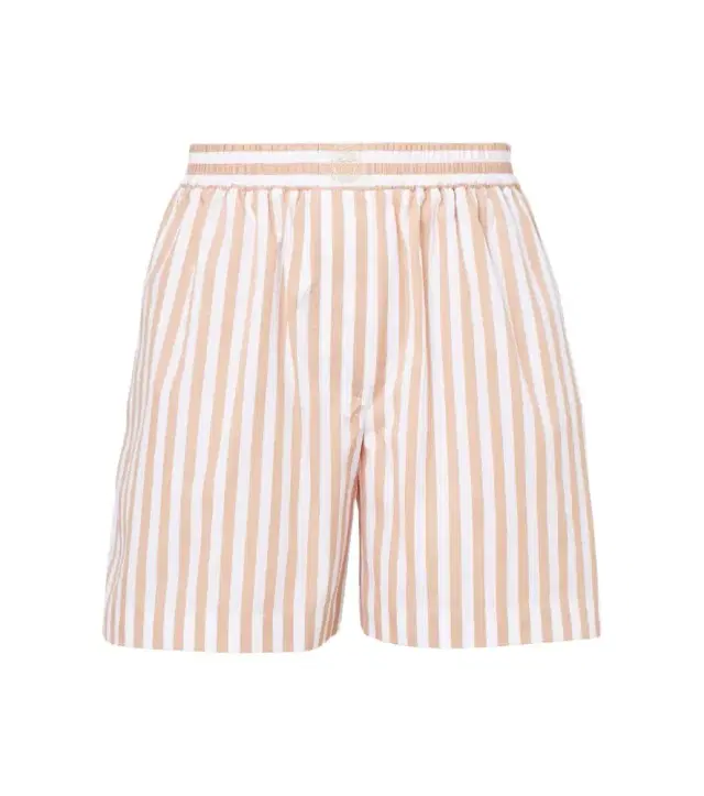 Brunello Cucinelli Striped cotton and silk Bermuda shorts