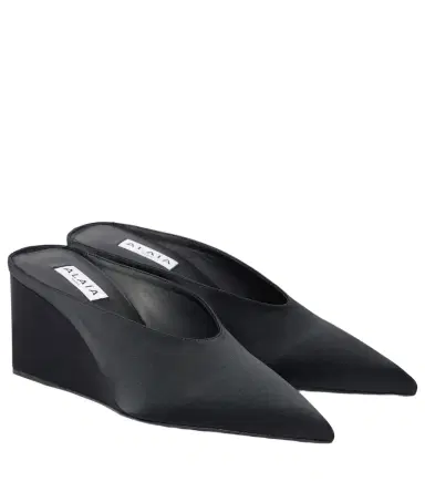 Alaïa Alaïa Cube 75 satin wedge mules | Thumbnail 1