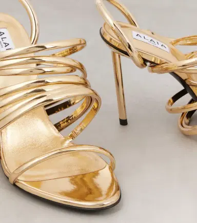 Alaïa Alaïa Spiral 90 metallic leather sandals | Thumbnail 3 Alaïa Alaïa Spiral 90 metallic leather sandals | Thumbnail 3