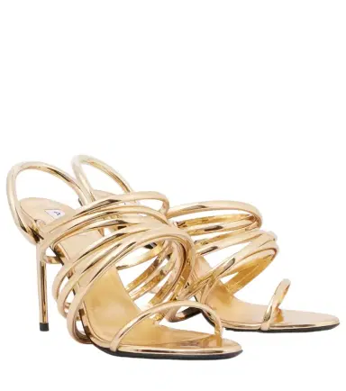 Alaïa Alaïa Spiral 90 metallic leather sandals | Thumbnail 1 Alaïa Alaïa Spiral 90 metallic leather sandals | Thumbnail 1