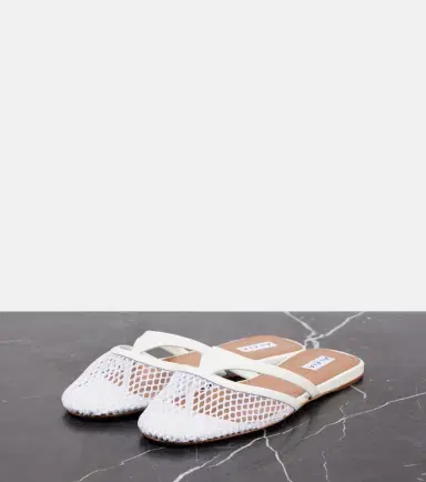 Alaïa Alaïa Infradito leather and fishnet mules | Thumbnail 3 Alaïa Alaïa Infradito leather and fishnet mules | Thumbnail 3