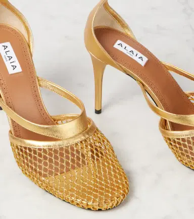 Alaïa Alaïa Infradito Fishnet 90 leather pumps | Thumbnail 3