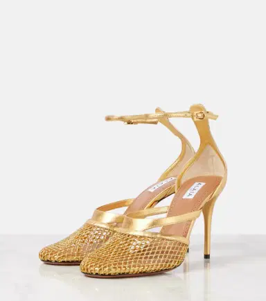 Alaïa Alaïa Infradito Fishnet 90 leather pumps | Thumbnail 4