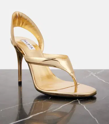 Alaïa Alaïa Infradito 90 mirrored leather sandals | Thumbnail 4