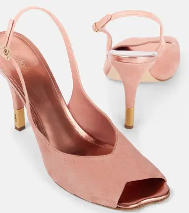 Chloé Chloé Flower 95 suede peep-toe pumps | Thumbnail 4 Chloé Chloé Flower 95 suede peep-toe pumps | Thumbnail 4