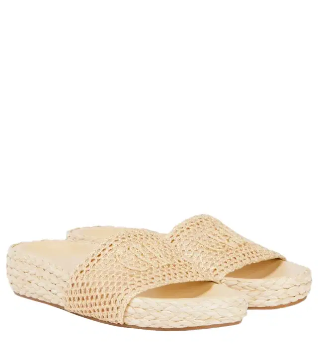 Chloe Chloé Isla raffia-effect slides