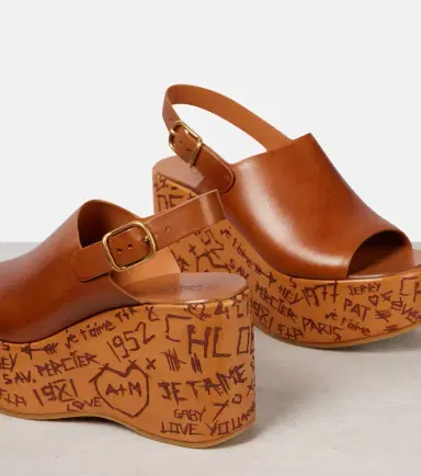 Chloé Chloé Maxime leather wedges | Thumbnail 2