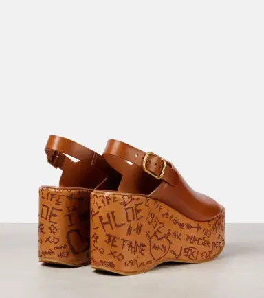 Chloé Chloé Maxime leather wedges | Thumbnail 4