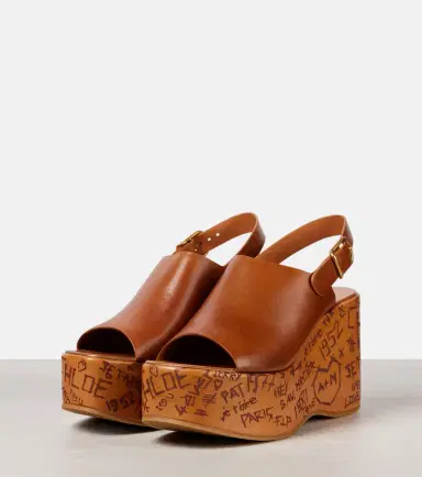 Chloé Chloé Maxime leather wedges | Thumbnail 5