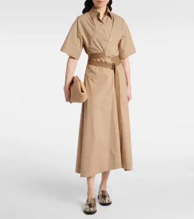 Brunello Cucinelli Belted cotton shirt dress | Thumbnail 2