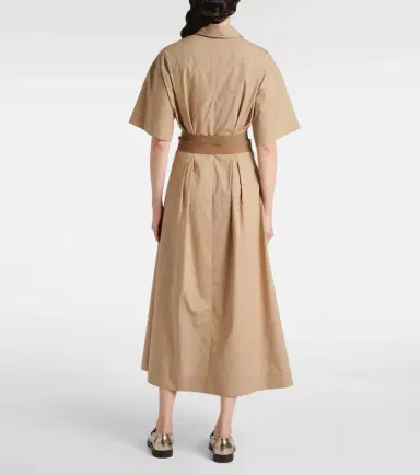 Brunello Cucinelli Belted cotton shirt dress | Thumbnail 4