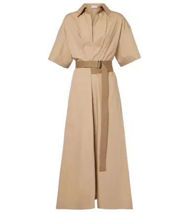 Brunello Cucinelli Belted cotton shirt dress | Thumbnail 1