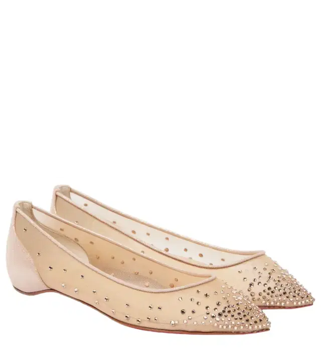Christian Louboutin Follies Strass mesh ballet flats