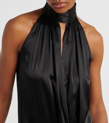 Nina Ricci Gathered halterneck satin minidress | Thumbnail 4 Nina Ricci Gathered halterneck satin minidress | Thumbnail 4