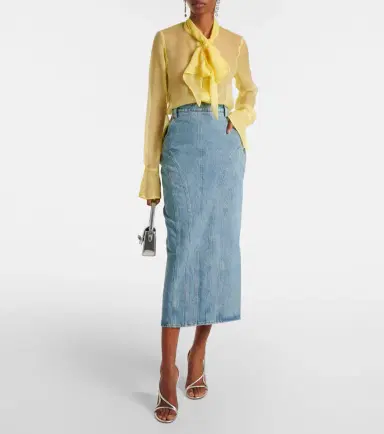 Nina Ricci Denim midi skirt | Thumbnail 3 Nina Ricci Denim midi skirt | Thumbnail 3