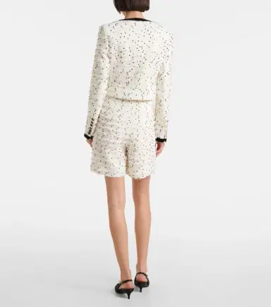 Nina Ricci Polka-dot fringed wool-blend tweed jacket | Thumbnail 2