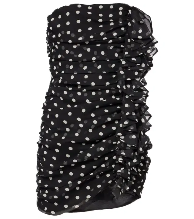 Polka-dot silk chiffon minidress