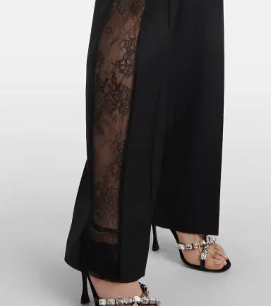 Nina Ricci Lace-trimmed wool straight pants | Thumbnail 2