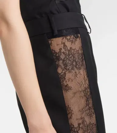 Nina Ricci Lace-trimmed wool straight pants | Thumbnail 5