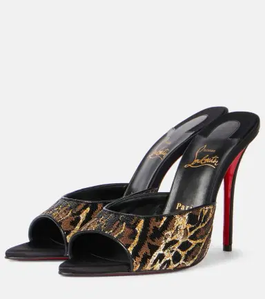 Christian Louboutin Miss Z 100 sequined satin mules | Thumbnail 2