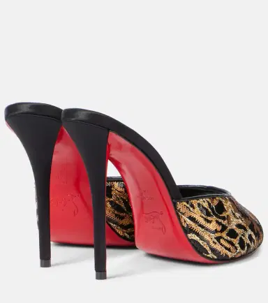 Christian Louboutin Miss Z 100 sequined satin mules | Thumbnail 4