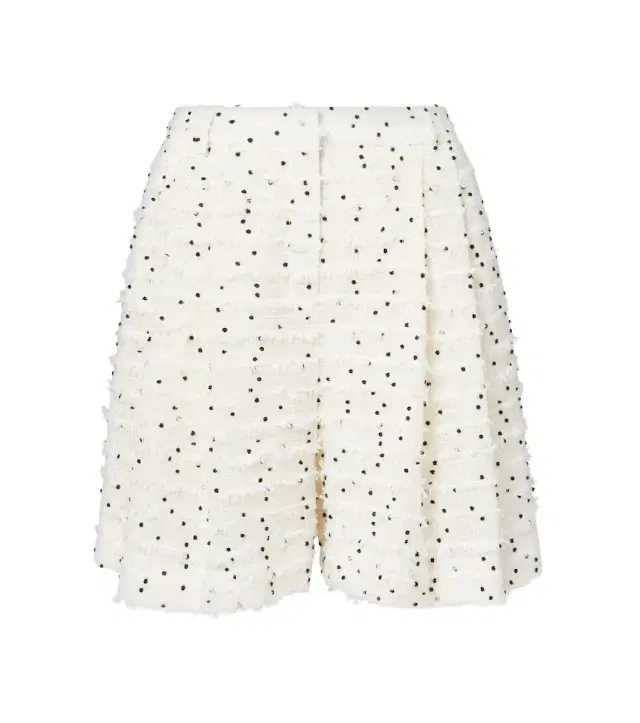 Nina Ricci High-rise wool-blend tweed shorts