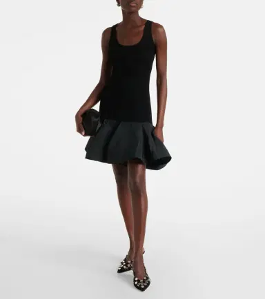 Nina Ricci Peplum cotton-blend midi dress | Thumbnail 3 Nina Ricci Peplum cotton-blend midi dress | Thumbnail 3