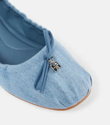 Hogan H684 bow-detail denim ballet flats | Thumbnail 3