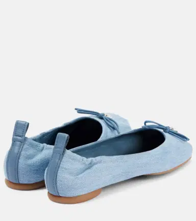 Hogan H684 bow-detail denim ballet flats | Thumbnail 4