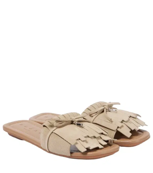 Hogan H685 fringed suede slides