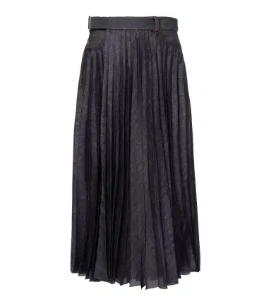 Sacai Denim pleated midi skirt | Thumbnail 1 Sacai Denim pleated midi skirt | Thumbnail 1